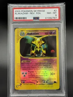 PSA 8 - Alakazam - 2/144 - Skyridge 2003 - Reverse Holo Rare - Pokemon TCG - Image 1