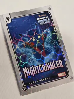 Nightcrawler Pikachu Cosplay 58 Lazer Holo Heros & Villains Edition Xmen Pokemon - Image 3