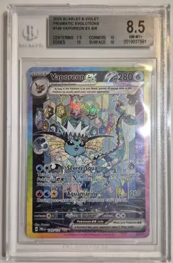 BGS 8.5 MINT - VAPOREON EX - PRE EN 149/131 SIR Pokemon Prismatic Subtitles 10's - Image 1