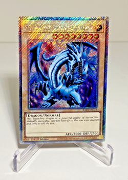 Yugioh / "Blue-Eyes White Dragon" / RA03-EN079 / Secret Platinum Rare / LOB - Image 1