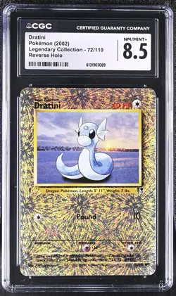 CGC 8.5 NM/MINT+ Dratini 72/110 Legendary (collection) Reverse Holo Pokemon Card - Image 1