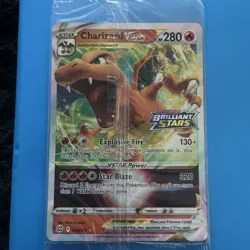 Pokemon TCG Charizard VSTAR Holo Ultra Rare Card Brilliant Stars 018/172 Jumbo - Image 1