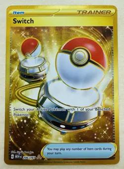 Switch 206/165 - Hyper Rare Gold MEW SV: Scarlet & Violet 151 Pokemon Card [NM] - Image 1