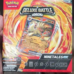 Pokemon Deluxe Battle Deck Ninetales ex Foil 60-Card Set w/ Metallic Coin - Image 1