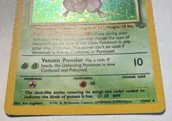 Venomoth Jungle Holo Pokemon 1999 TCG Vintage Rare Card # 13/64 Moderate Play - Image 2