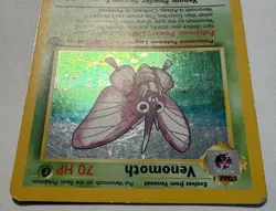 Venomoth Jungle Holo Pokemon 1999 TCG Vintage Rare Card # 13/64 Moderate Play - Image 3