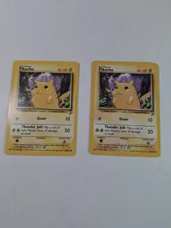 1995 Pikachu Gnaw Pokemon Card 58/102 40 HP Rare 2 Cards in Lot - Image 1