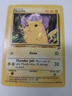 1995 Pikachu Gnaw Pokemon Card 58/102 40 HP Rare 2 Cards in Lot - Image 2