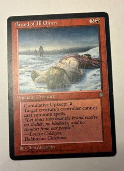 MTG Ice Age Brand of Ill Omen LP Rare - Image 1