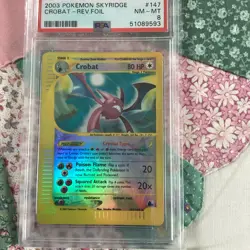 Pokemon card, Skyridge Reverse Holo Crobat 147 graded 8 - Image 1