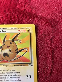 Raichu 29/62 Fossil Non Holo Wotc Pokemon Card 1999 Played - Image 2