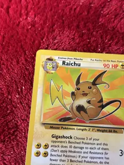 Raichu 29/62 Fossil Non Holo Wotc Pokemon Card 1999 Played - Image 3