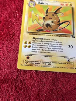 Raichu 29/62 Fossil Non Holo Wotc Pokemon Card 1999 Played - Image 4
