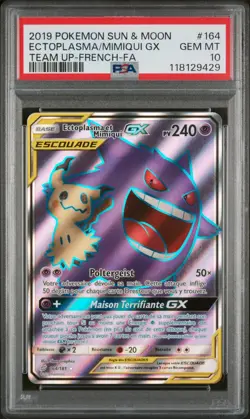 Carte Pokemon Ectoplasma & Mimiqui GX 164/181 PSA 10 Duo De Choc Soleil Lune - Image 1