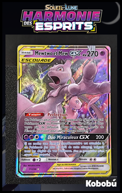 Carte Pokemon Mewtwo et Mew GX 71/236 SL11 Harmonie Des esprits FRA - Image 1
