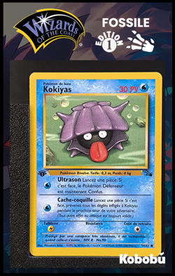 Carte Pokemon Kokiyas 54/62 Edition 1 Ed 1 Fossile Wizards 4 - Image 1