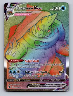 DREDNAW VMAX 075/073 RAINBOW RARE CHAMPION'S PATH POKEMON NM - Image 1