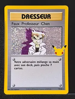 Carte Pokemon Faux Professeur Chen 73/102 EB7.5 Celebrations 25ans Epee Bouclier - Image 1