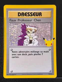 Carte Pokemon Faux Professeur Chen 73/102 EB7.5 Celebrations 25ans Epee Bouclier - Image 1