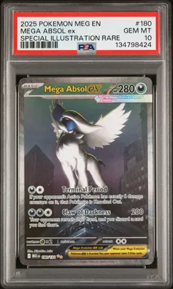 2025 POKEMON MEG EN-MEGA EVOLUTION #180 MEGA ABSOL EX PSA 10 - Image 1