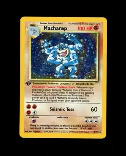 1999 Pokemon WOTC 1st Edition MACHAMP HOLO 8/102! HP - Image 1
