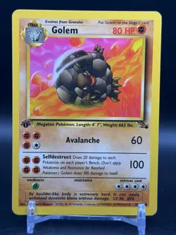 Golem 36/62 Uncommon 1st edition Fossil Pokemon LP - Image 1