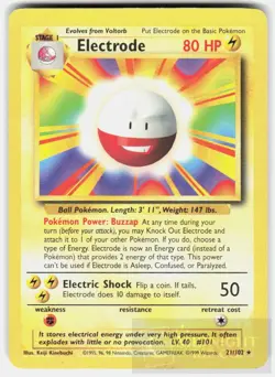 POKEMON ELECTRODE 21 BASE SET UNLIMITED LP - Image 1