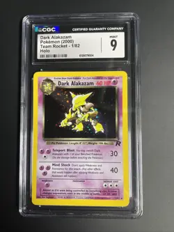 2000 Pokemon Dark Alakazam Team Rocket # 1/82 Holo CGC 9 - Image 1