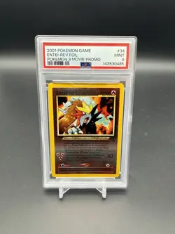 2001 POKEMON GAME MOVIE POKEMON 3 MOVIE PROMO #34 ENTEI-REVERSE FOIL PSA 9 - Image 1