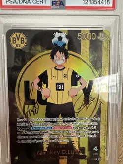 2025 BVB X ONE PIECE AUTOGRAPHED MATCH DAY 2025 MONKEY D. LUFFY PSA 10 #003 - Image 2