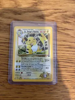Pokemon TCG Gym Challenge LT Surge's Raichu Holo Card 11/132 LP - Image 2