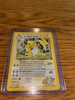 Pokemon TCG Gym Challenge LT Surge's Raichu Holo Card 11/132 LP - Image 3
