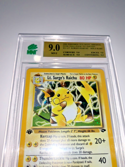 2000 Pokemon Gym Challenge Lt. Surge's Raichu 11/132 Holo MNT 9.0 1st Edition - Image 2