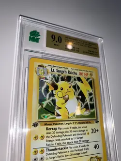 2000 Pokemon Gym Challenge Lt. Surge's Raichu 11/132 Holo MNT 9.0 1st Edition - Image 3