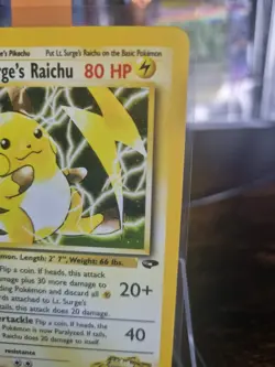 Pokemon Gym Challenge 1st Edition Holo Lt. Surge's Raichu Card 11/132 - Image 3