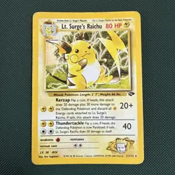 Lt. Surge's Raichu 11/132 Holo Rare Gym Challenge Pokemon TCG - LP - Image 1