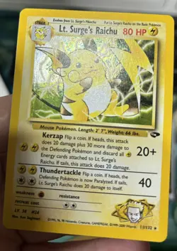 Lt. Surge's Raichu | 11/132 | Gym Challenge Holo Card Pokemon TCG - Image 1