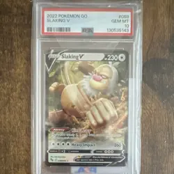 Pokemon Slaking V Ultra Rare Holo 058/078 Pokemon GO PSA 10 GEM MT Card - Image 1