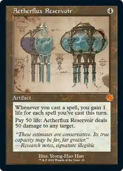 Slightly Played, English - 1 x MTG Aetherflux Reservoir - Foil - Retro Schematic - Image 1
