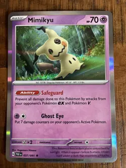 Pokemon MIMIKYU Reverse Holo 37/91 Reverse Holo Card TCG Paldean Fates - Image 1