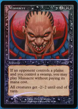 Massacre FOIL Nemesis PLD Black Uncommon MAGIC MTG CARD (ID# 511327) ABUGames - Image 1