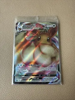 Pokemon TCG Eevee VMAX SWSH087 Black Star Promo Full Art Holo Card Sealed - Image 1