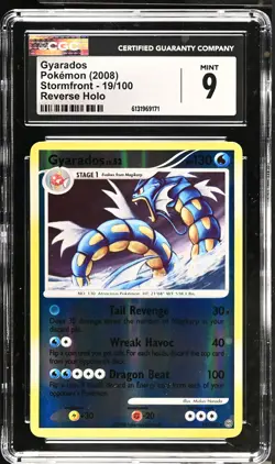 CGC 9 MINT Gyarados 19/100 Reverse Holo Stormfront Pokemon Card - Image 1