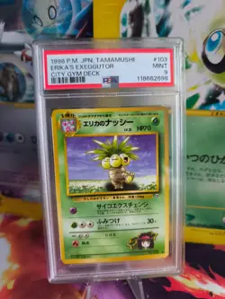 Pokemon Card Erika's Exegguttor Kokowei Leaders Japanese Gym heroes 1998 PSA 9 - Image 1