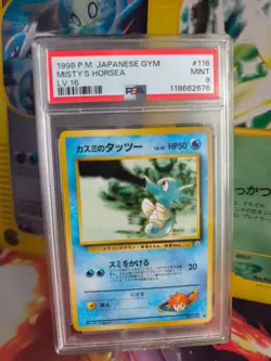 Pokemon Card Misty Seadra Seeper Vintage Japanese Gym heroes 1998 PSA 9 - Image 1
