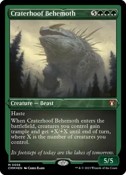Mint/Near-Mint, English - 1 x MTG Craterhoof Behemoth - Foil Etched Commander Ma - Image 1