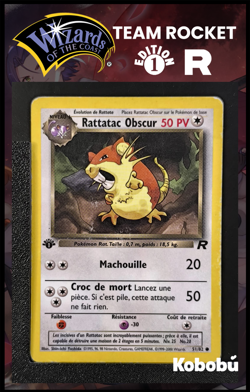 Carte Pokemon Rattatac Obscur 51/82 Edition 1 Ed 1 Team Rocket Wizards 1 - Image 1