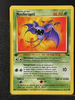 Carte Pokemon Nosferapti 57/62 Edition 1 Ed 1 Fossile Wizards 1 - Image 2