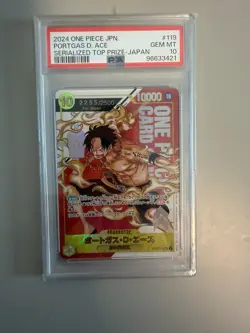 2024 One Piece JPN Serialized Top Prize Japan #119 Portgas D. Ace 22/2500 PSA 10 - Image 1