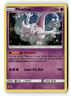 Pokemon Card Mewtwo Holo LP SM Promos SM77 - Image 1